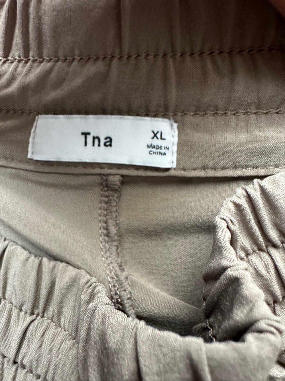 TNA Wide-Leg Drawstring Joggers - Light Brown Tan XL - Picture 5 of 8